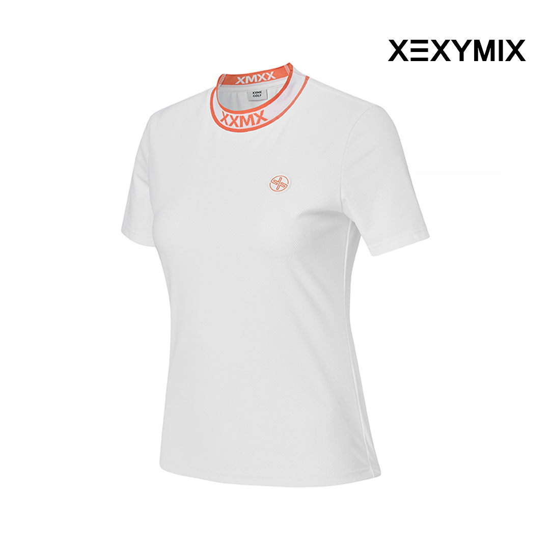 XEXYMIX EMBOSSED JACQUARD LOGO SHORT SLEEVE XGFST07J2 WHITE