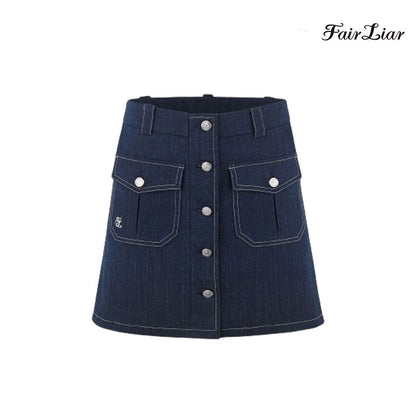 FAIRLIAR SKIRT FS4SK03FDM A-line Denim DM