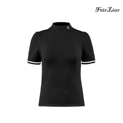 FAIRLIAR TOP FM4TS06FBK Jacquard Turtleneck BK