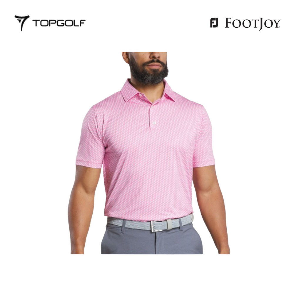 FOOTJOY POLO M 31349 EW PINWHEEL PRT LSL PINK
