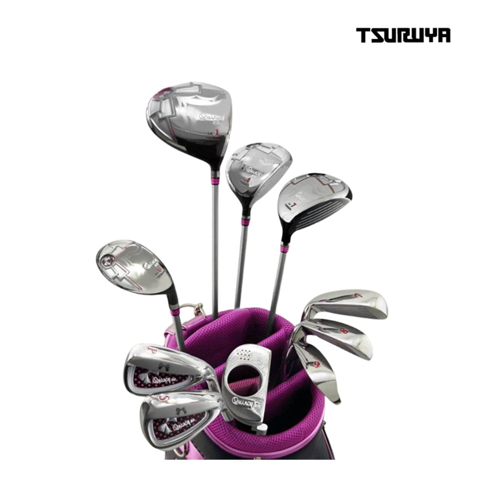 FULL SET TSURUYA QUINCY ES5 CARBON LADIES 11PCS BLACK/PINK