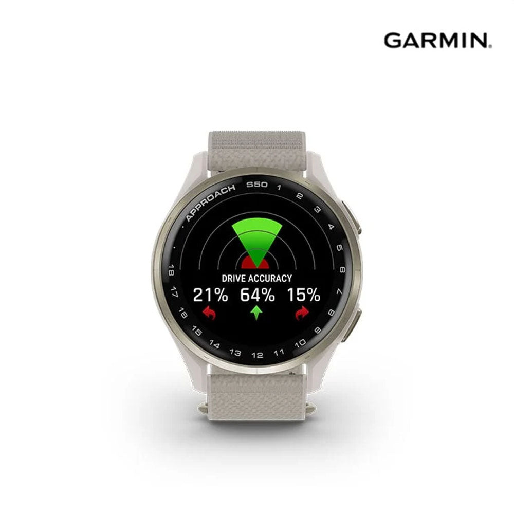Garmin Watch S50 43Mm Golf Gps, Nylon,Ivory,Cream,Sea A04999