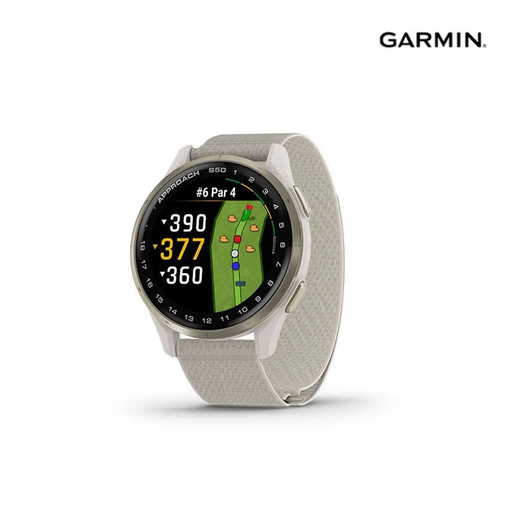 Garmin Watch S50 43Mm Golf Gps, Nylon,Ivory,Cream,Sea A04999