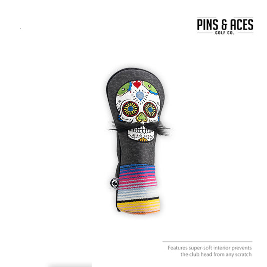 FAIRWAY HEAD COVER PINS & ACES MUSTACHE SUGAR SKULL