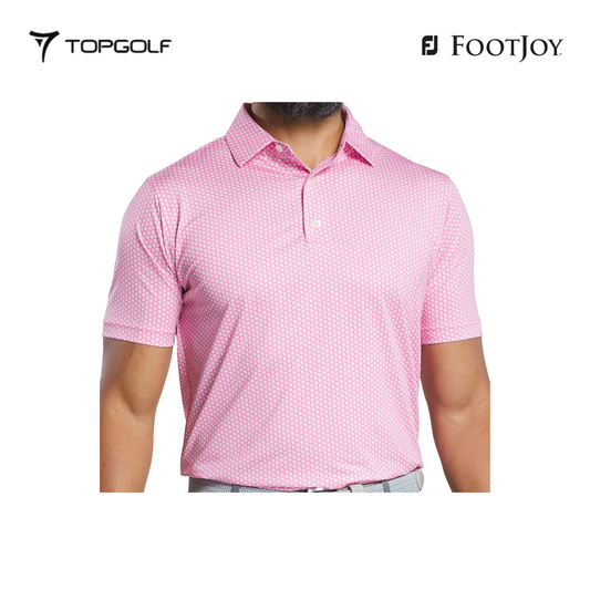 FOOTJOY POLO 32569 FS HOUNDSTOOTH GEO LSL PINK
