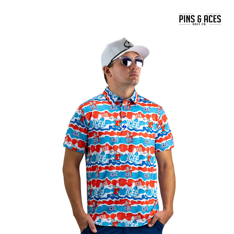 PINS&ACES POLO SHIRT ICEE BLUE