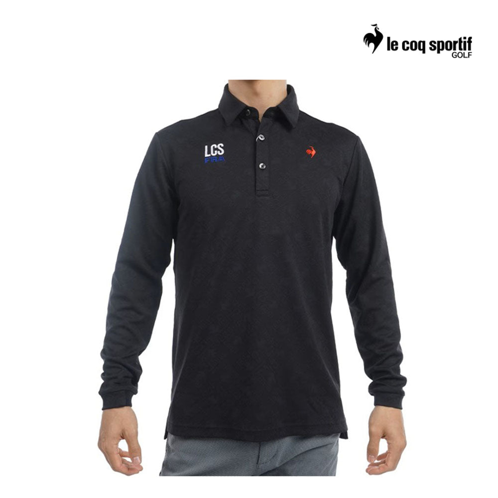 LE COQ POLO M LG4FLS03M LONG SLEEVE JACQUARD BK00 24FW