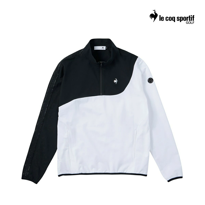 LE COQ POLO QGMXJL61 M ASYMMETRIC HALF-ZIP BK