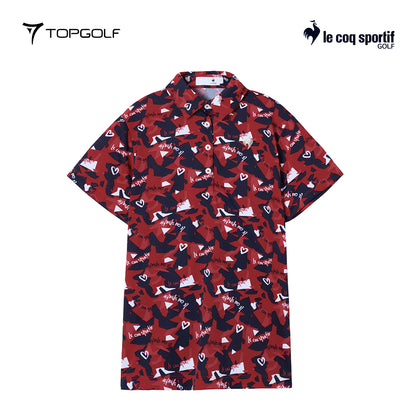 LE COQ POLO W LG5FHS02L ALLOVER DSGN SHORT SLEEVE 25FW