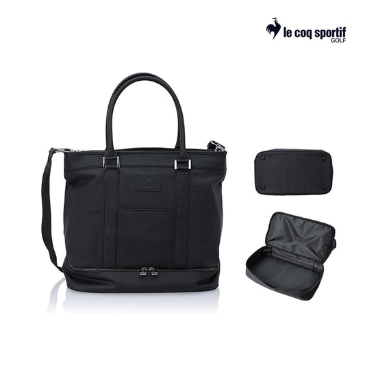 Le Coq Boston Qqbwja02 Double-Layer Tote Type Boston Bag With Shoulder Strap