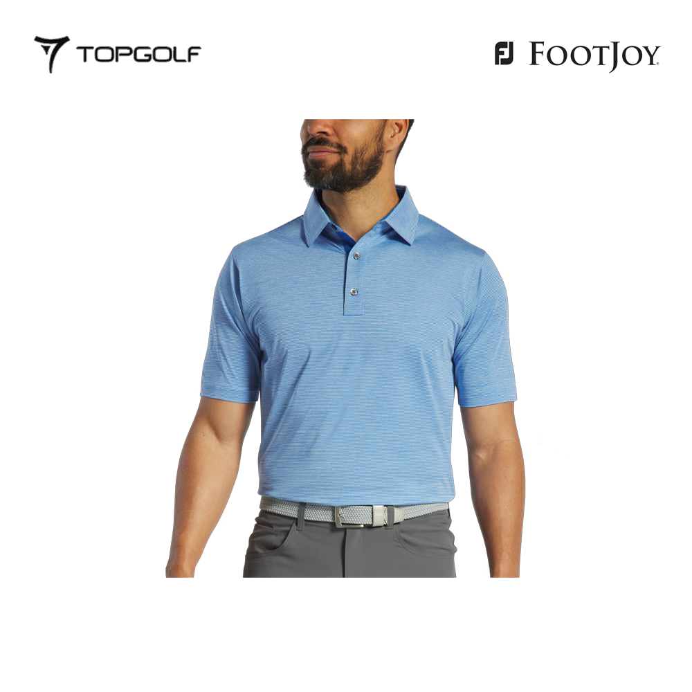 FOOTJOY POLO M 31368 EF HEATHER STRIPE LSL BL