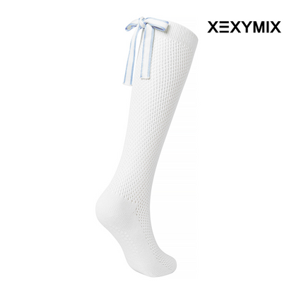 XEXYMIX SOCKS NON SLIP RIBBON NET XGFNS02J0 LIGHT BLUE