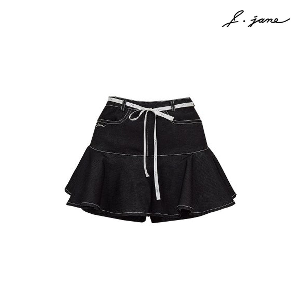 PANTS J. JANE DENIM FLOWER CULOTTE BLACK