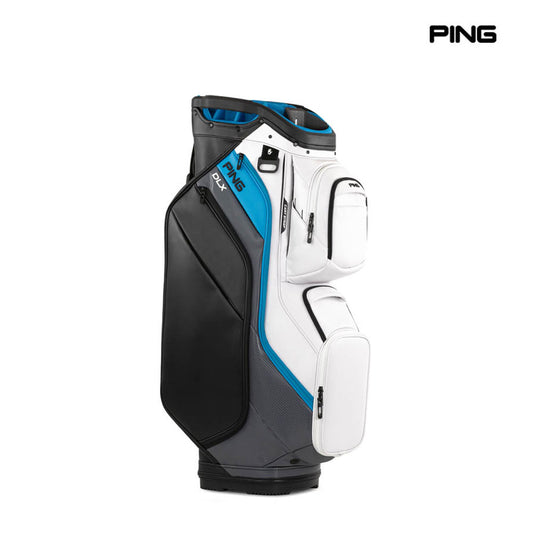 PING CADDIE BAG DLX 244 WHITE/DARK GREY/BLUE