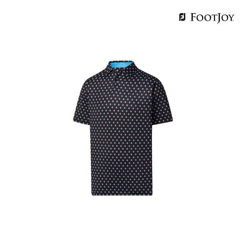 POLO FOOTJOY 82054 MAN DW FLOWER FOULARD LSL AF BLK