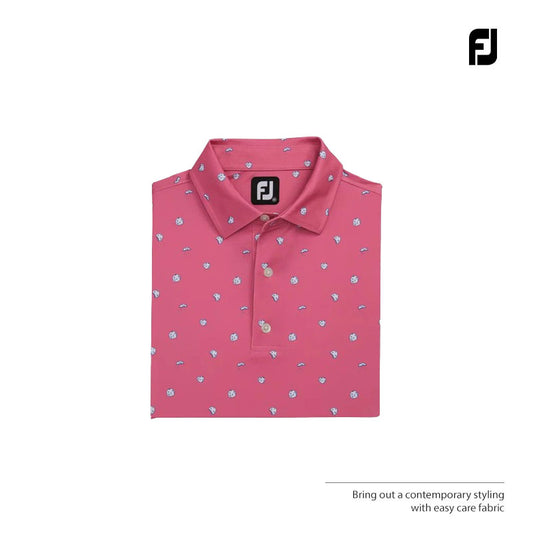 POLO SHIRT FOOTJOY 82050 DF COOKIE PRT LSL AF M ROSE