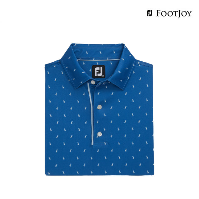 POLO SHIRT FOOTJOY 82078 MAN DF GOLF BAG PRT LSL AF SAPPHR