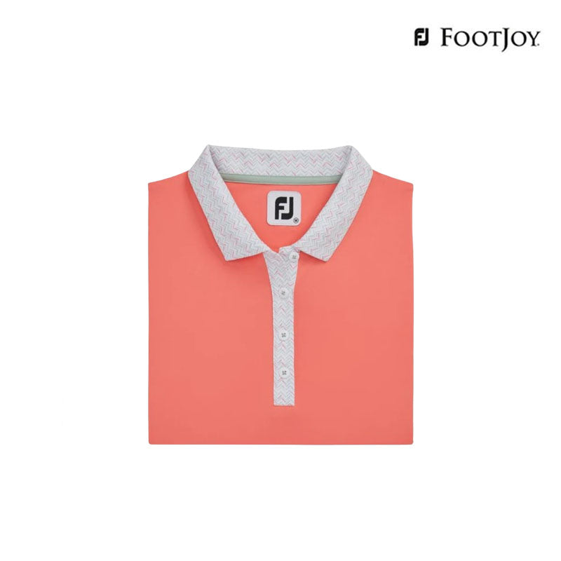 POLO SHIRT FOOTJOY 82108 DF SS PRINT TRIM WM PEACH