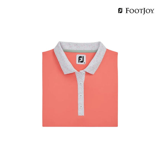POLO SHIRT FOOTJOY 82108 DF SS PRINT TRIM WM PEACH
