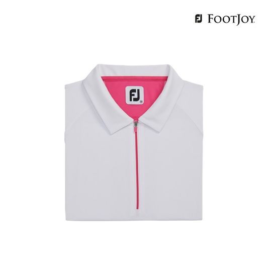 POLO SHIRT FOOTJOY 82109 DF SS QTR ZIP COL BLOC WM WHT
