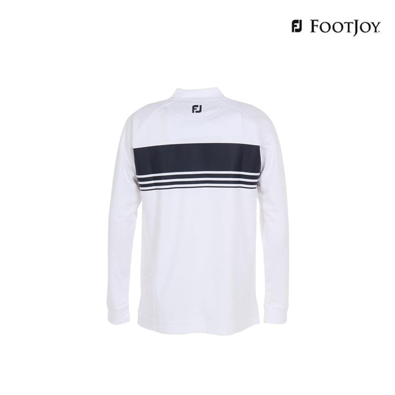 POLO SHIRT FOOTJOY MAN 81101 DF JP LS CHEST LINE MOCK WHITE