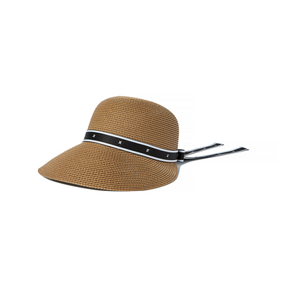 XEXYMIX RIBBON HAT RAFFIA XGFCP02J0 DEEP BEIGE