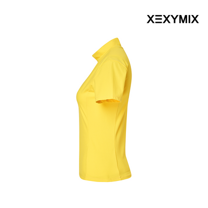 XEXYMIX RIBBED MOCK NECK SLIMFIT SHORT SLEEVE XGFST04J2 YELLOW