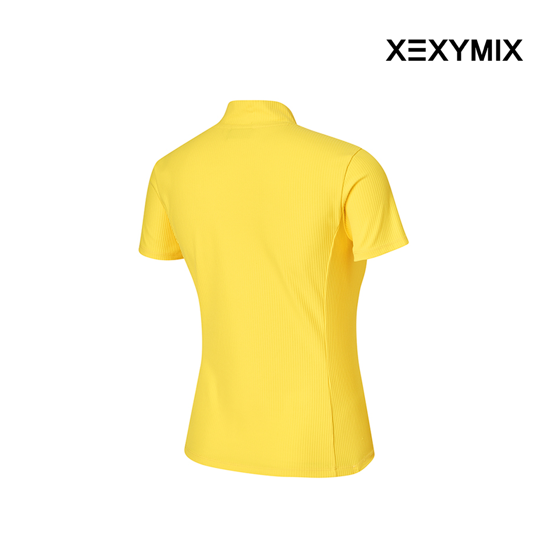 XEXYMIX RIBBED MOCK NECK SLIMFIT SHORT SLEEVE XGFST04J2 YELLOW