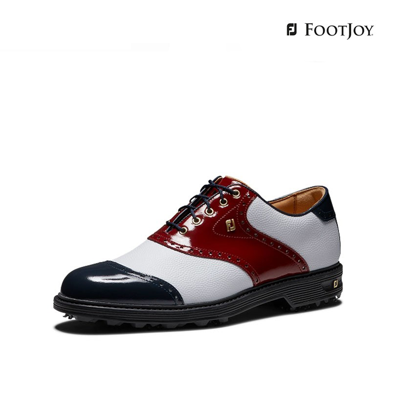 SHOES FOOTJOY 54393 MEN DJ PREM 100 YRS WHT/NVY/RED