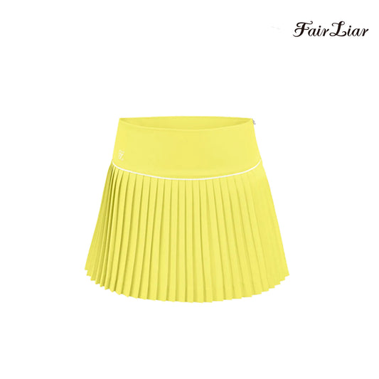 SKIRT FAIRLIAR DOUBLE LAYER PLEATS SKIRT FS1SK16F LEMON