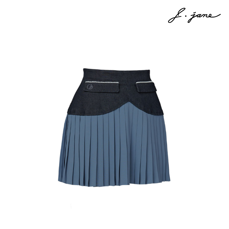 SKIRT J. JANE HEART SHAPE PLEATS DENNIM