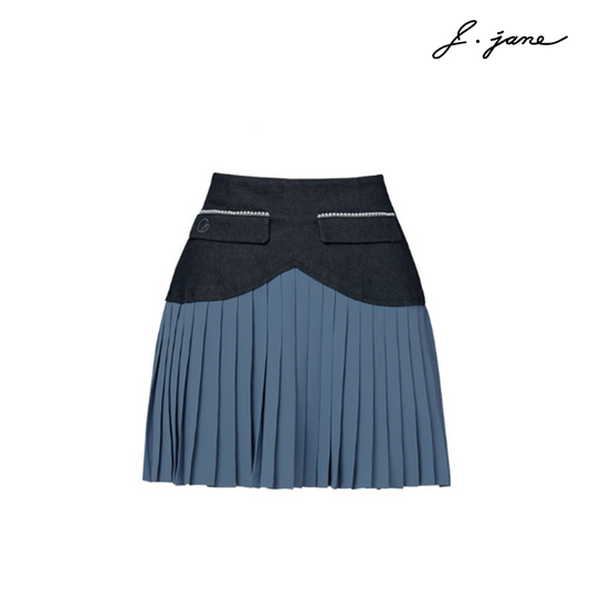 SKIRT J. JANE HEART SHAPE PLEATS DENNIM