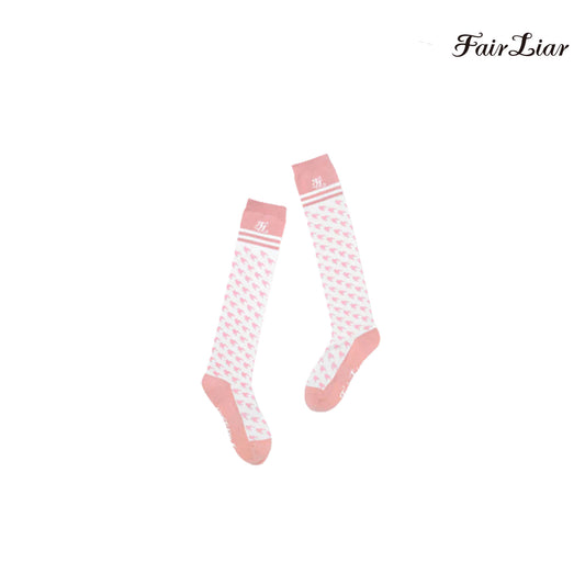 SOCKS FAIRLIAR HOUNDSTOOTH KNEE SOCKS FS2SO08F WHITE FR