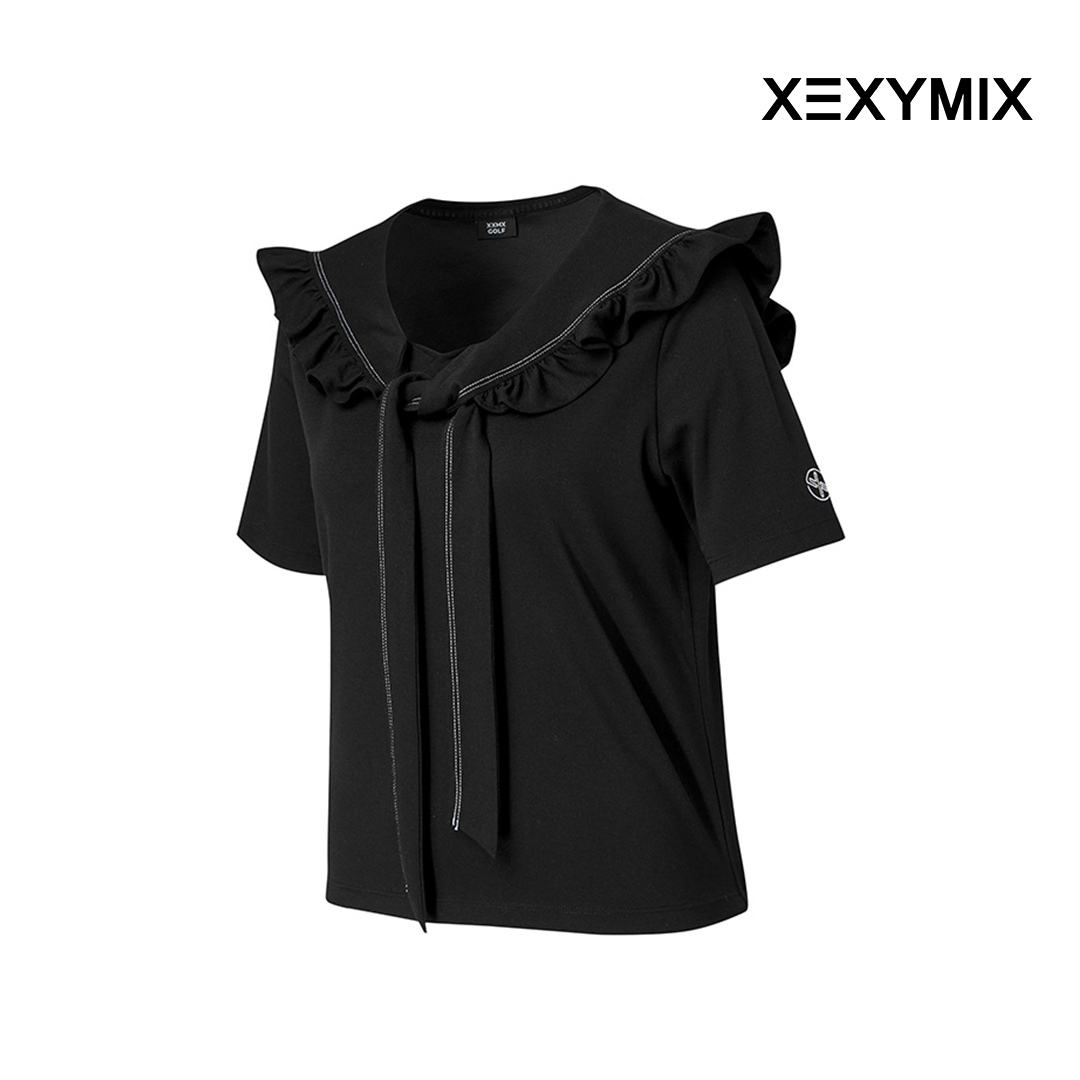 XEXYMIX SAILOR FRILL COLLAR SHORT SLEEVE XGFST03J2 BLACK