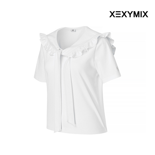 XEXYMIX SAILOR FRILL COLLAR SHORT SLEEVE XGFST03J2 WHITE