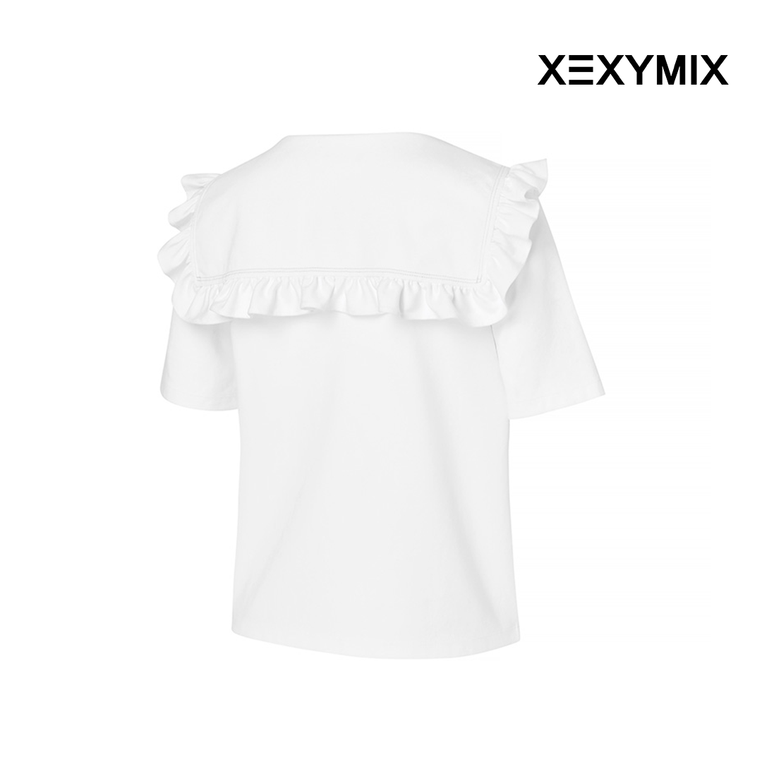 XEXYMIX SAILOR FRILL COLLAR SHORT SLEEVE XGFST03J2 WHITE