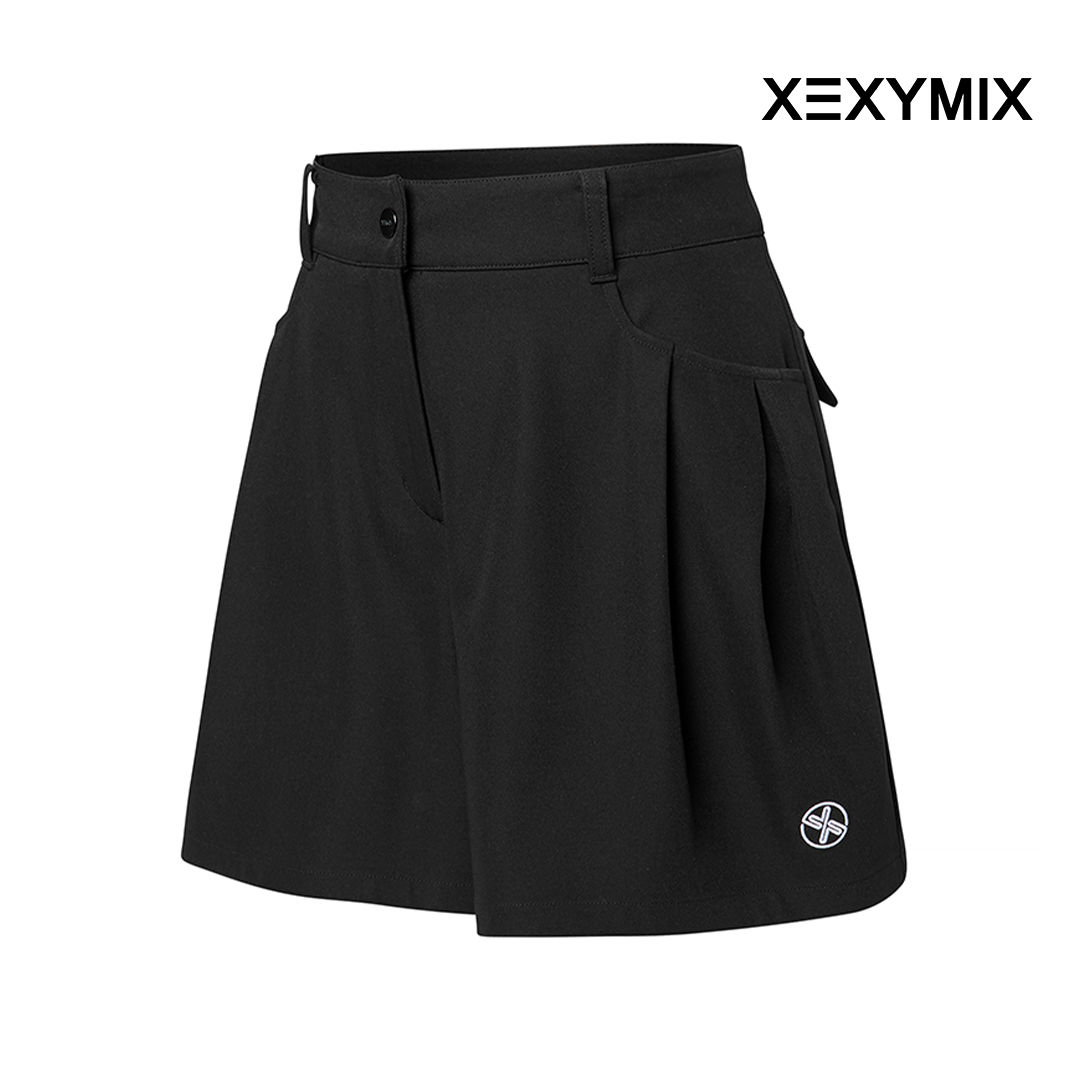 XEXYMIX SOLID FLARE CULLOTE SHORTS XGFSH01J1 BLACK