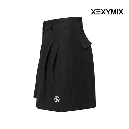 XEXYMIX SOLID FLARE CULLOTE SHORTS XGFSH01J1 BLACK