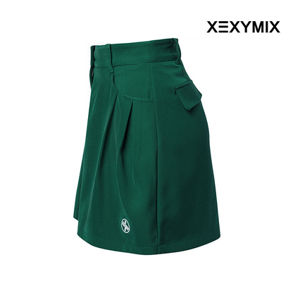 XEXYMIX SOLID FLARE CULLOTE SHORTS XGFSH01J1 DARK GREEN