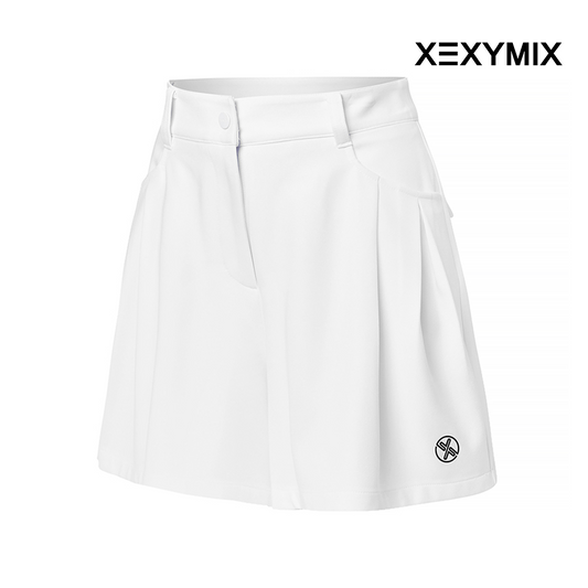XEXYMIX SOLID FLARE CULLOTE SHORTS XGFSH01J1 WHITE