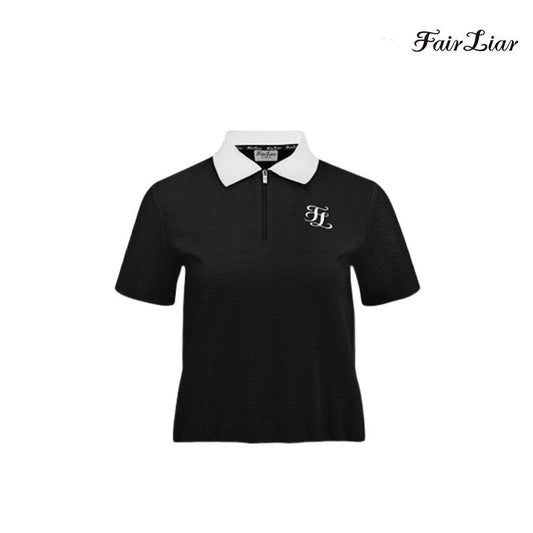 T-SHIRT FAIRLIAR HALF ZIP-UP BLOUSON FS3TS07F BLACK