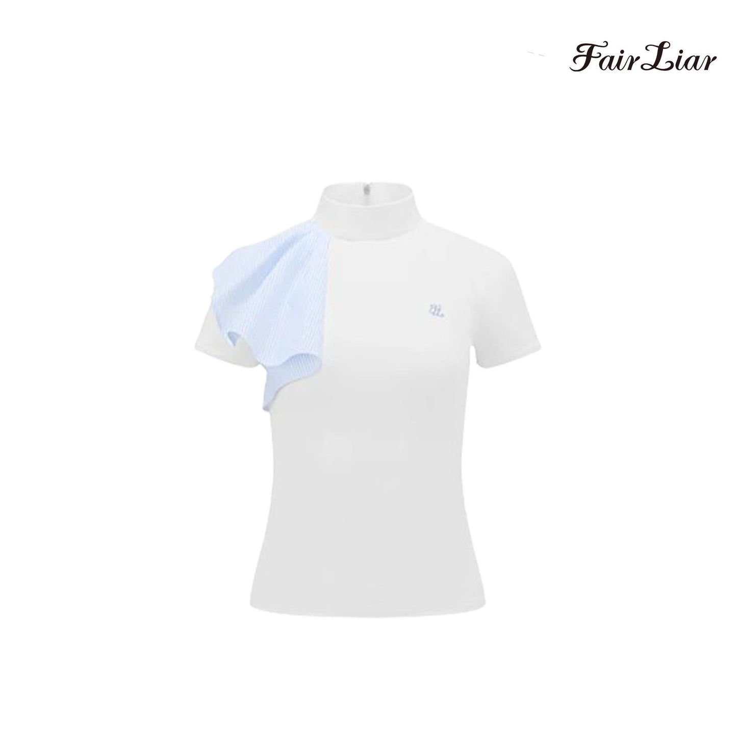 T-SHIRT FAIRLIAR SHOULDER PLEATS TSHIRT FS2TS08F WHITE