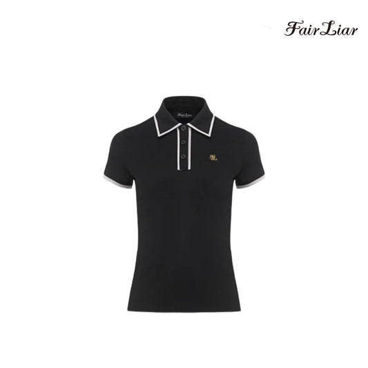 T-SHIRT FAIRLIAR [FL SIGNATURE] FL Y-COLLAR TSHIRT FS2TS03F BLACK