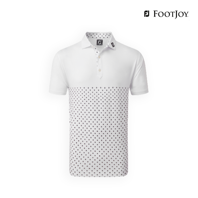 T-SHIRT FOOTJOY DM ENGFOULARDLSL AF 82211 WT/BK/ORC