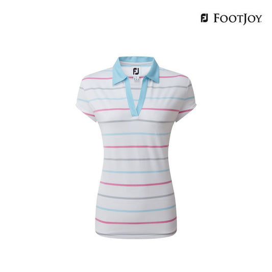 T-SHIRT FOOTJOY DS CAPSLV BDEYE STR WM 82305 WT/BL
