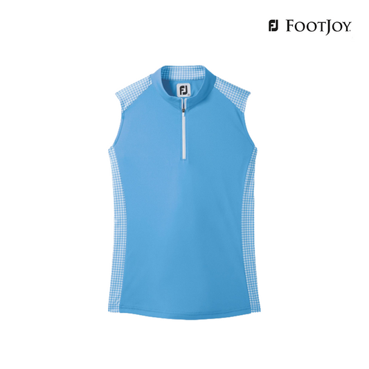 T-SHIRT FOOTJOY WOMEN 87349 CF SS QTRZIP HDSTH TRM WM BLU