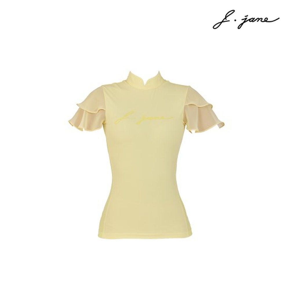 T-SHIRT J. JANE CHIFFON SLEEVE HIGHNECK LEMON