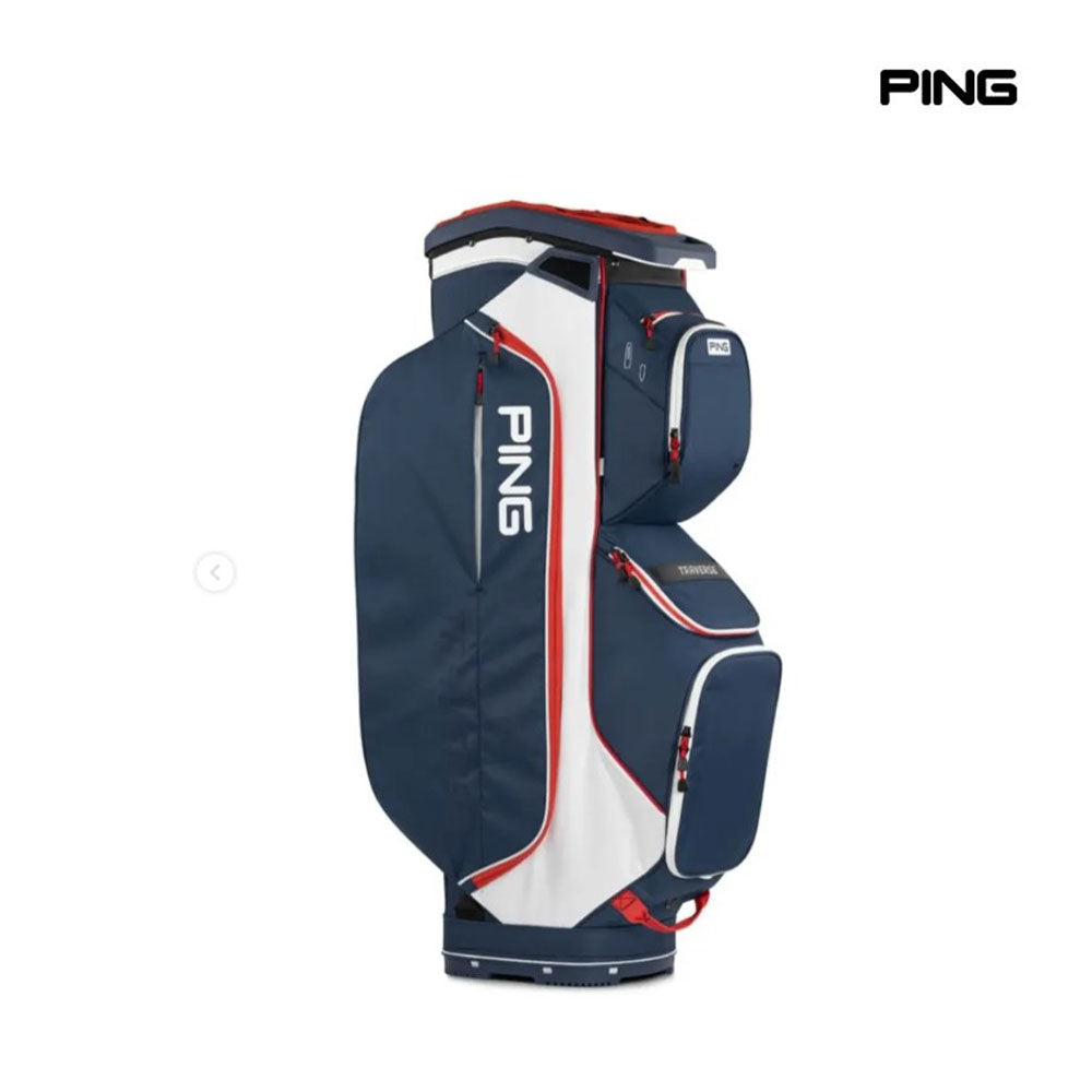 PING CADDIE BAG TRAVERSE 244 NAVY/WHITE/RED