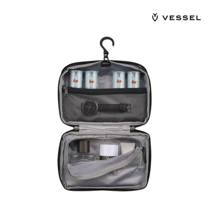 VESSEL TOILETRY BAG 3105120-14 SIGNATURE PEBBLED GREY