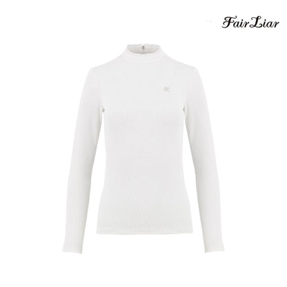 FAIRLIAR LONG SLEEVE FS4TS01FWH Frill High Neck WH